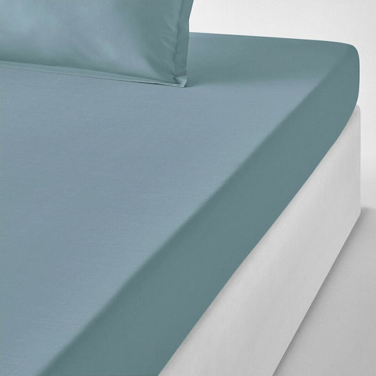 La Redoute Interieurs Σεντόνι Διπλό με Λάστιχο 140x200+30εκ. Πράσινο