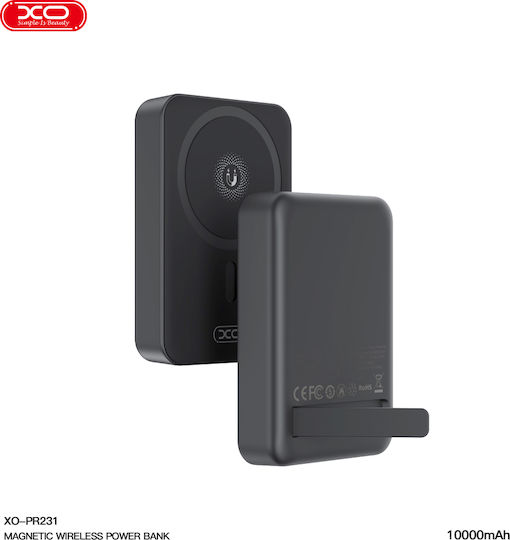 XO PR231 MagSafe Power Bank 10000mAh 15W με Θύρα USB-C Quick Charge 2.0 Μαύρο