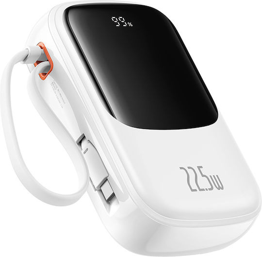 Baseus Qpow Pro+ Power Bank 20000mAh 22.5W με Θύρα USB-A και Θύρα USB-C Power Delivery / Quick Charge 3.0 Λευκό