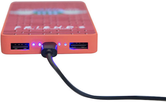 Lazerbuilt Friends Central Perk Power Bank 6000mAh με 2 Θύρες USB-A Ροζ