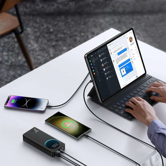 Joyroom JR-PBF03 Power Bank 30000mAh 30W with 2 USB-A Ports and USB-C Port Quick Charge 3.0 Black