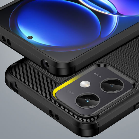 Hurtel Carbon Back Cover Σιλικόνης Μαύρο (Poco X5)