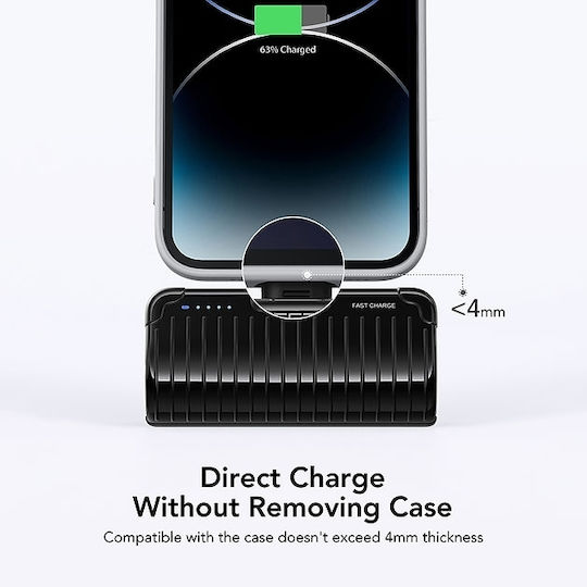 Veger Power Bank 5000mAh με Θύρα USB-C Μαύρο