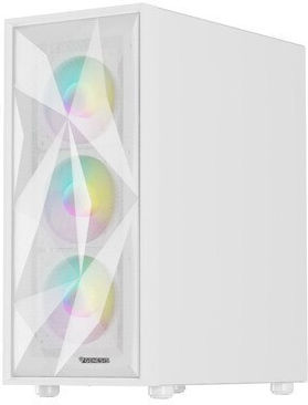 Natec Diaxid 605 Gaming Midi Tower Computer Case with Side Window and RGB Lighting White