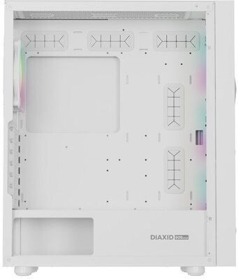 Natec Diaxid 605 Gaming Midi Tower Computer Case with Side Window and RGB Lighting White