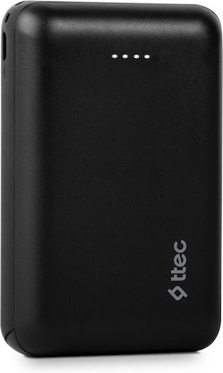 TTEC ReCharger Duo Power Bank 10000mAh 10.5W με 2 Θύρες USB-A και Θύρα USB-C Μαύρο