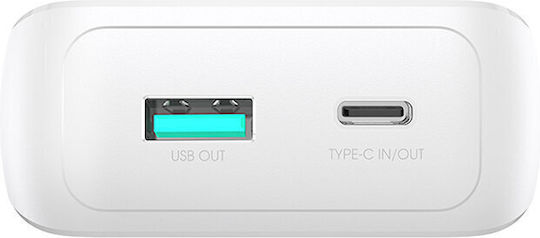 Joyroom Power Bank 10000mAh 30W με Θύρα USB-A και Θύρα USB-C Λευκό