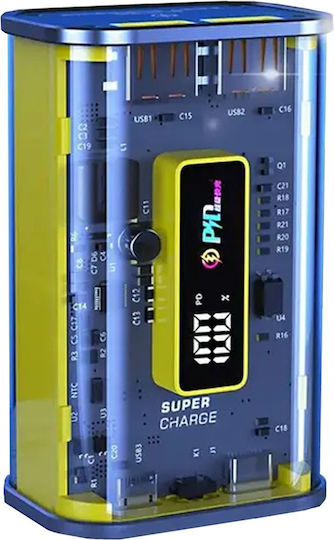 Xipin Power Bank 10000mAh 22.5W cu 2 Porturi USB-A Transparent