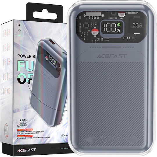 Acefast Sparkling Series Power Bank 20000mAh 30W Γκρι