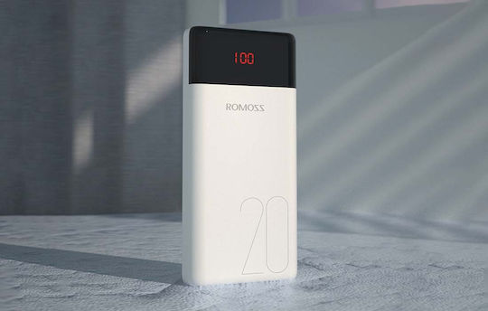 Romoss LT20PS Power Bank 20000mAh mit 2 USB-A Anschlüssen Weiß