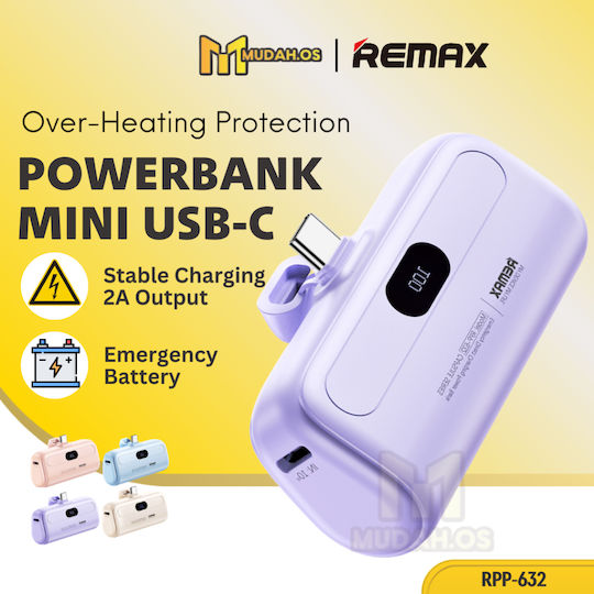 Remax RPP-632 Power Bank 5000mAh Μωβ