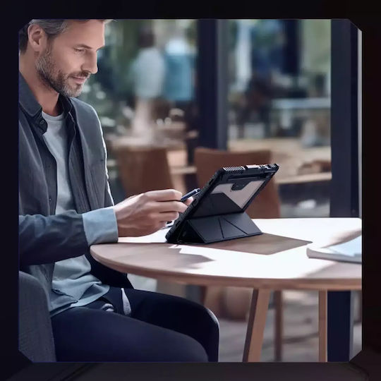 Nillkin Bumper Pro Flip Cover Protectoare Din Piele Neagră Galaxy Tab S9