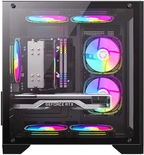 GameMax Infinity Gaming Mini Tower Κουτί Υπολογιστή με Πλαϊνό Παράθυρο Μαύρο