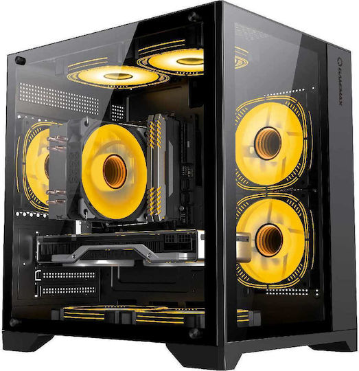 GameMax Infinity Gaming Mini Tower Κουτί Υπολογιστή με Πλαϊνό Παράθυρο Μαύρο