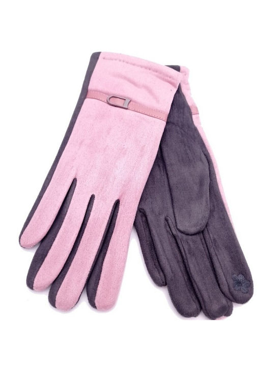Γάντια Καστόρ Δίχρωμα One Size Ροζ