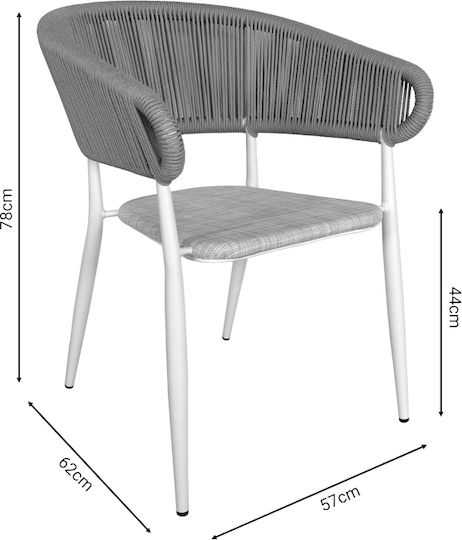 Kliton Outdoor Dining Room Set Raven 5 Pieces White