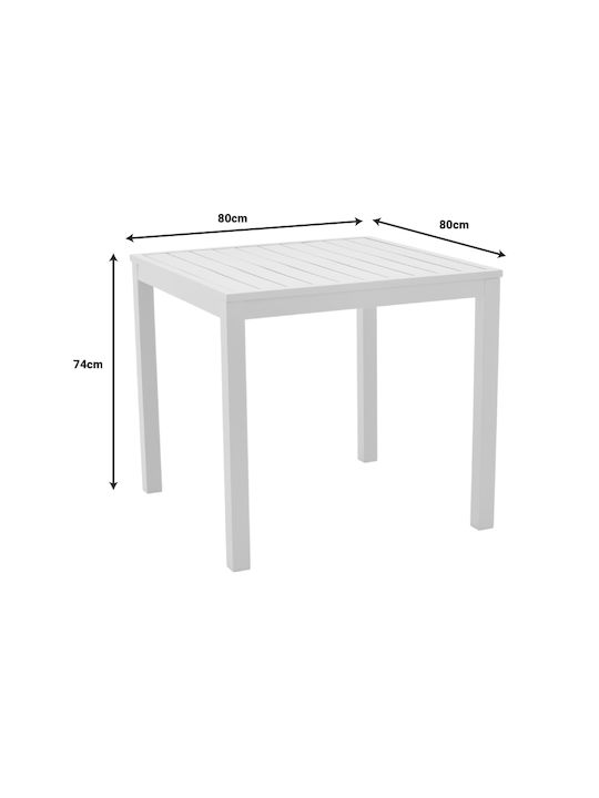 Dining Set for Small Outdoor Spaces Kliton - Pino 3 Pieces White