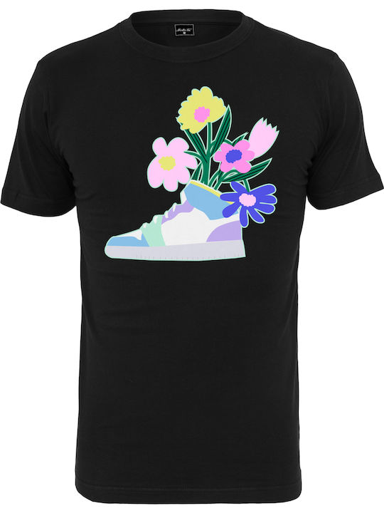Flower Sneaker Women's T-shirt Floral Black
