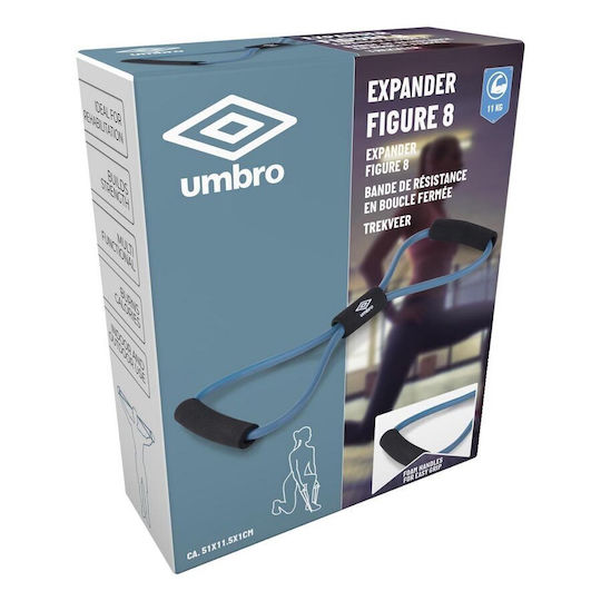 Umbro Figure 8 Bandă de rezistență pentru exerciții cu barete incrucisate Moale cu mânere Albastru 51m