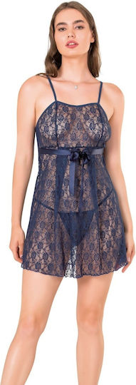 Moongirl Spencer 302 Set Babydoll Sexy Set Babydoll & String Blue