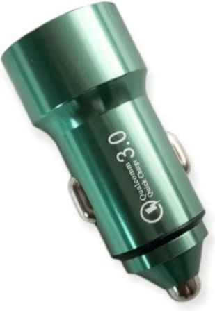 Treqa Car Charger 65W 3A Fast Charging with one Port: 1xUSB Green Color