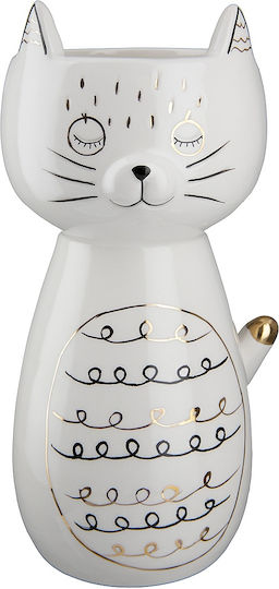 ArteLibre Decorative Vase White 9.5x8.5x18.5cm