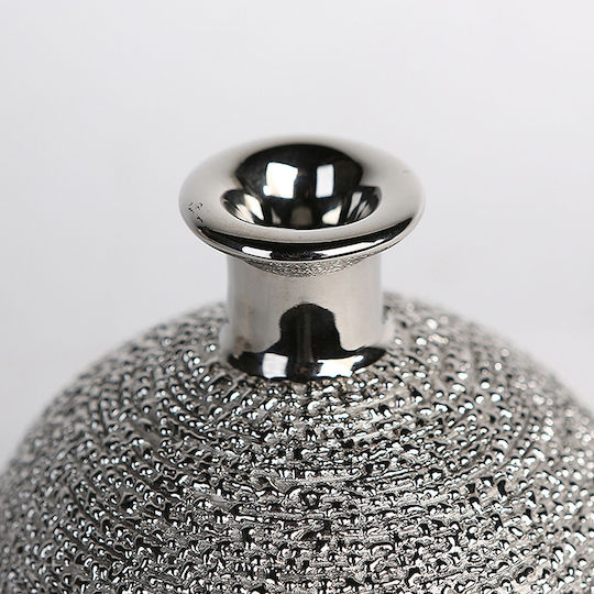 ArteLibre Διακοσμητικό Βάζο Keramik Silber 9x9x15cm 1Stück (Verschiedene Designs)