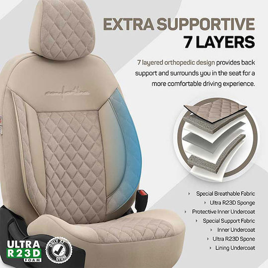 Auto Gs Μπροστινά Πατάκια Universal 2τμχ Μπεζ