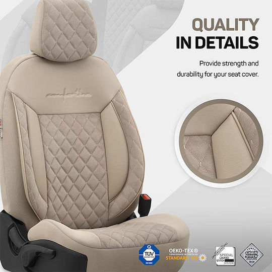 Auto Gs Μπροστινά Πατάκια Universal 2τμχ Μπεζ
