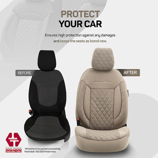 Auto Gs Μπροστινά Πατάκια Universal 2τμχ Μπεζ
