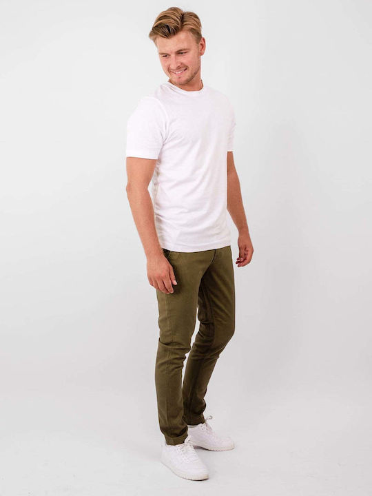 TeeShoppen Pantaloni pentru bărbați Elastice cu Croială Slim Verde