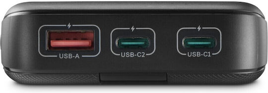 HAMA PD 20 Power Bank 20000mAh 20W με Θύρα USB-A και 2 Θύρες USB-C Γκρι