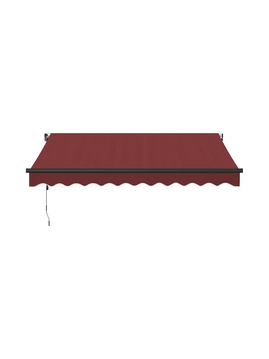 vidaXL Cort Terasă cu LED & Senzor de vânt Burgundy x2.5m
