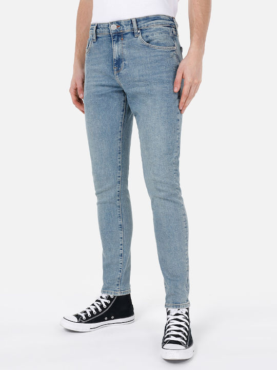 Men's Jeans Pants Elastic with Slim Narrow Fit Blue