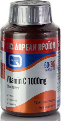 Quest Vitamin C Timed Release Vitamin 60 tabs & Vitamin C 1000mg 30 tabs for Energy & Immune System Boost 1000mg Timed Release