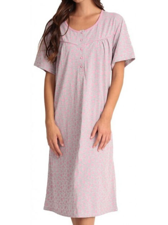 Lydia Creations Women's Summer Cotton Nightgown Rotten Apple