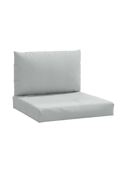 vidaXL Garden Chair Cushion Palette with Back Light Grey 2pcs 60x98cm.