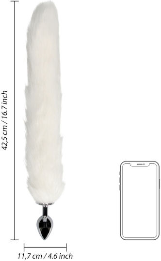 Shots Fox Tail Πρωκτική Σφήνα Medium Λευκή