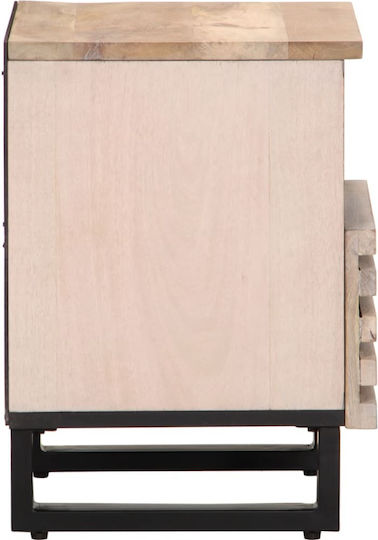 Комод Дървен с Метални Крака μανγκο 40x33x46см