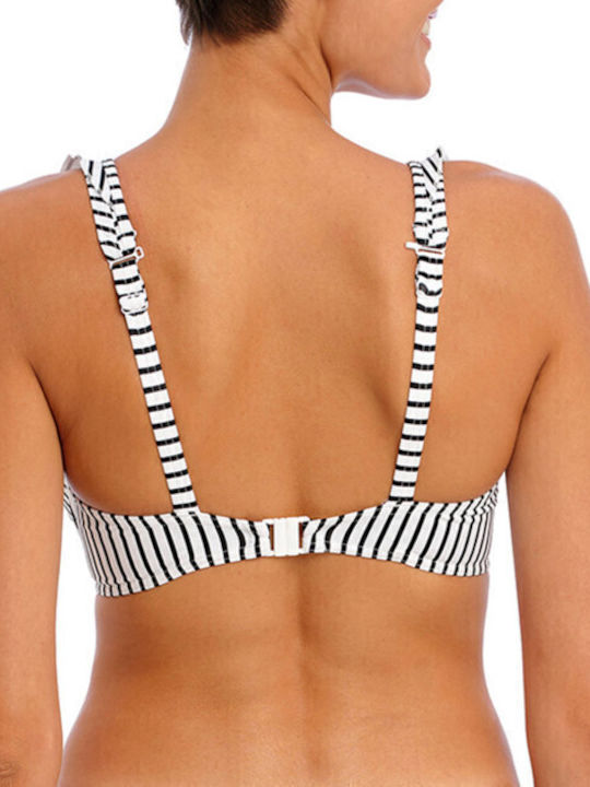 Underwire Bikini Bra with Ruffles Jewel Cove with Adjustable Straps Multicolour Striped