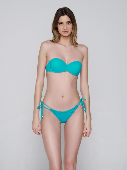 Blaues Sense trägerloses cyanfarbenes Damen-Bikini-Oberteil Luna Splendida 52282