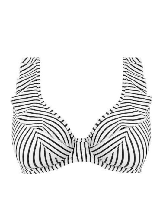 Underwire Bikini Bra with Ruffles Jewel Cove with Adjustable Straps Multicolour Striped