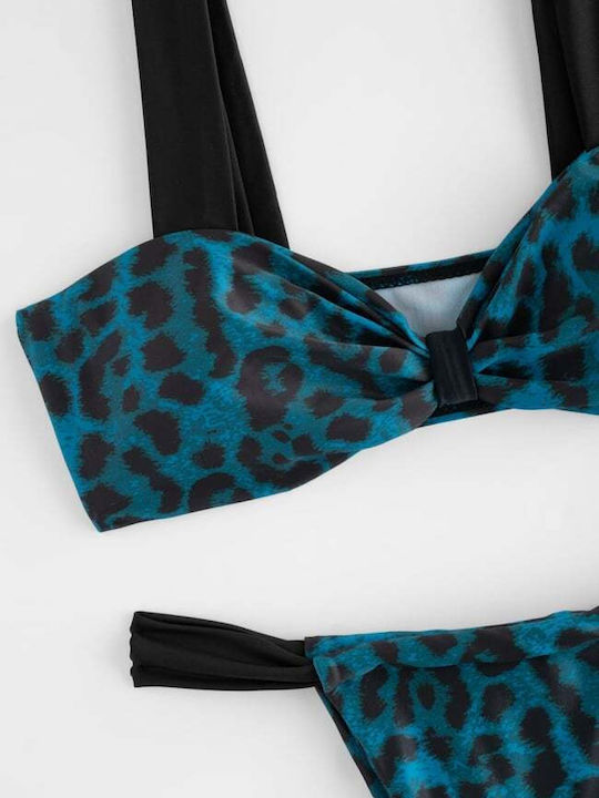 Set Bikini Animal Print Πετρόλ
