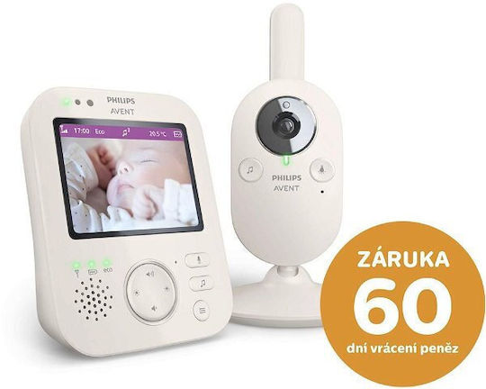 Philips Безжична бебешка монитор система с камера и екран 3.5" , двупосочна комуникация и мелодии