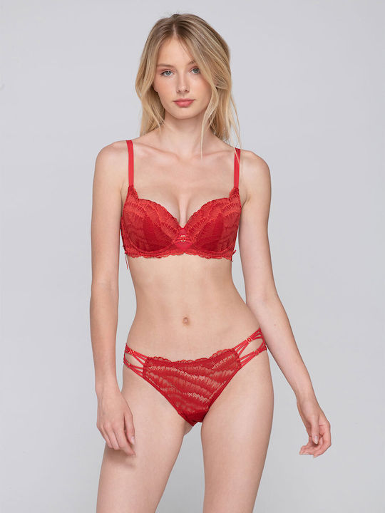 Luna Bra with Light Padding red