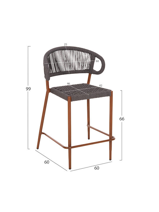 Stool for Bar Outdoor Gray 60x60x99cm