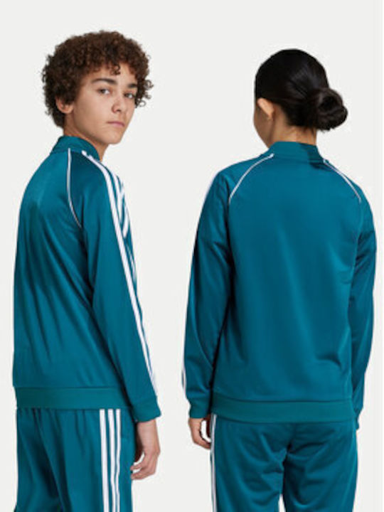 Adidas Kinder-Strickjacke Athleisure Türkis