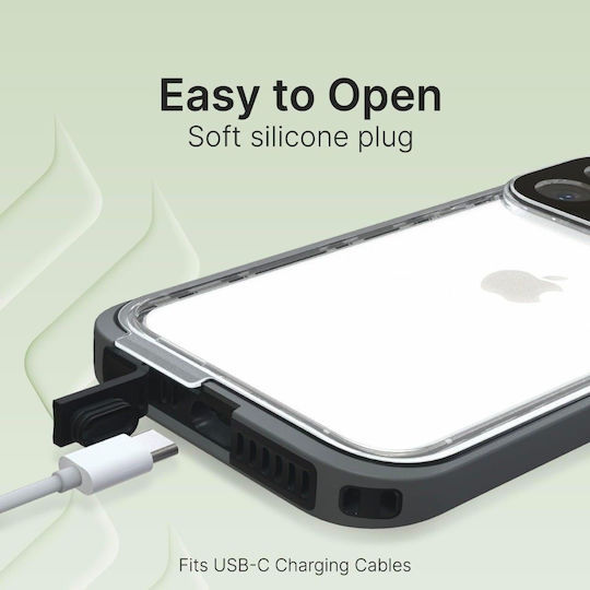 Catalyst Back Cover Plastic 2mm with Strap Waterproof Gray (iPhone 15 Pro)