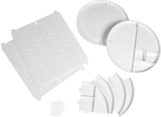 Rio the Beauty Specialists Organizator Rotativ Pentru Cosmetice Cu Separatoare Alb 30x22.9x22.9cm
