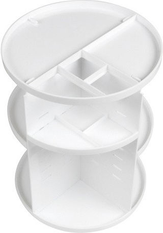 Rio the Beauty Specialists Organizator Rotativ Pentru Cosmetice Cu Separatoare Alb 30x22.9x22.9cm